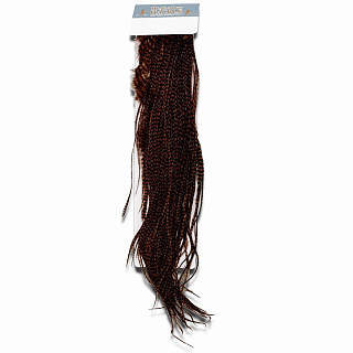 HIGH & DRY HACKLE Половинка петушиного седла 1/2 Saddle Grizzly dyed  Coachman Brown