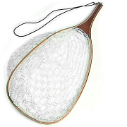 FLY-FISHING Подсачек деревянный с силиконовой сеткой Square Rubber Net