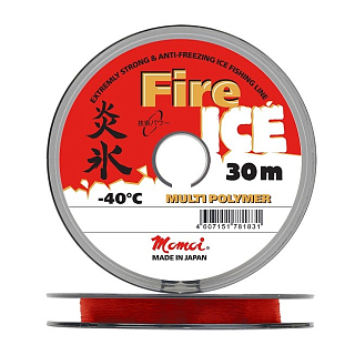 Леска Momoi Fire Ice 0,142 мм, 30 м, 2,4 кг, красная. Barrier Pack