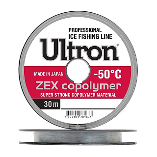 Леска ULTRON Zex Copolymer 0,12 мм, 30 м, 2,0 кг, прозр