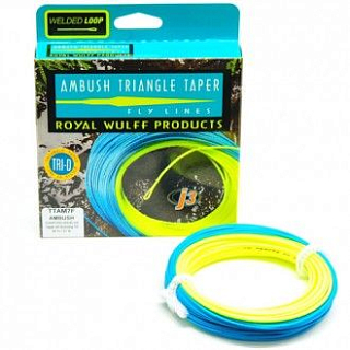 ROYAL WULFF Шнур нахлыстовый J-3 Triangle Taper Floating Ambush Lime Green/Blue TTAF # 5 215 grains