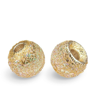 HARELINE Фактурные латунные головки 1/8 GRITTY BRASS BEAD #153 3.3 mm GOLD