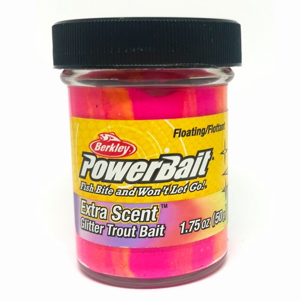 Berkley Паста форелевая плав. POWERBAIT EXTRA SCENT GLITTER Dough Cheese 50 гр. Sherbet/Cheese 