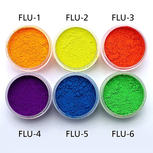 Набор флюоресцентных пигментов для УФ-лаков, 6шт по 7гр
