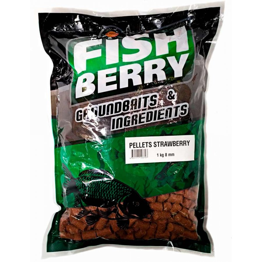 FISHBERRY Пеллетс карповый 8мм КЛУБНИКА 1кг