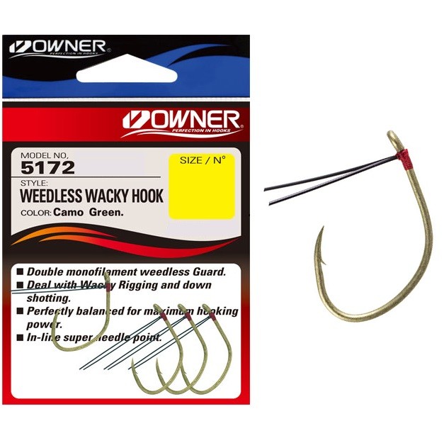 Одинарный крючок Owner 5172-01 Wacky B-79, "незацепляйка", 4шт