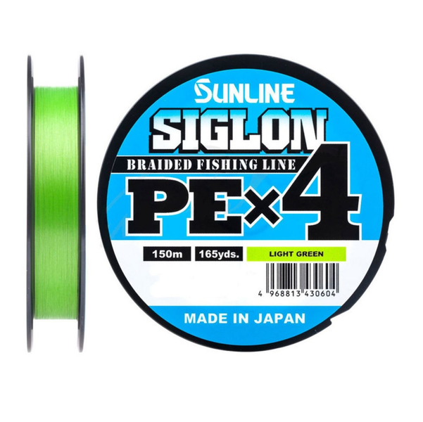 Плетеный шнур Sunline SIGLON PEx4 150m  #0.2  3lb, 1.6кг, light green