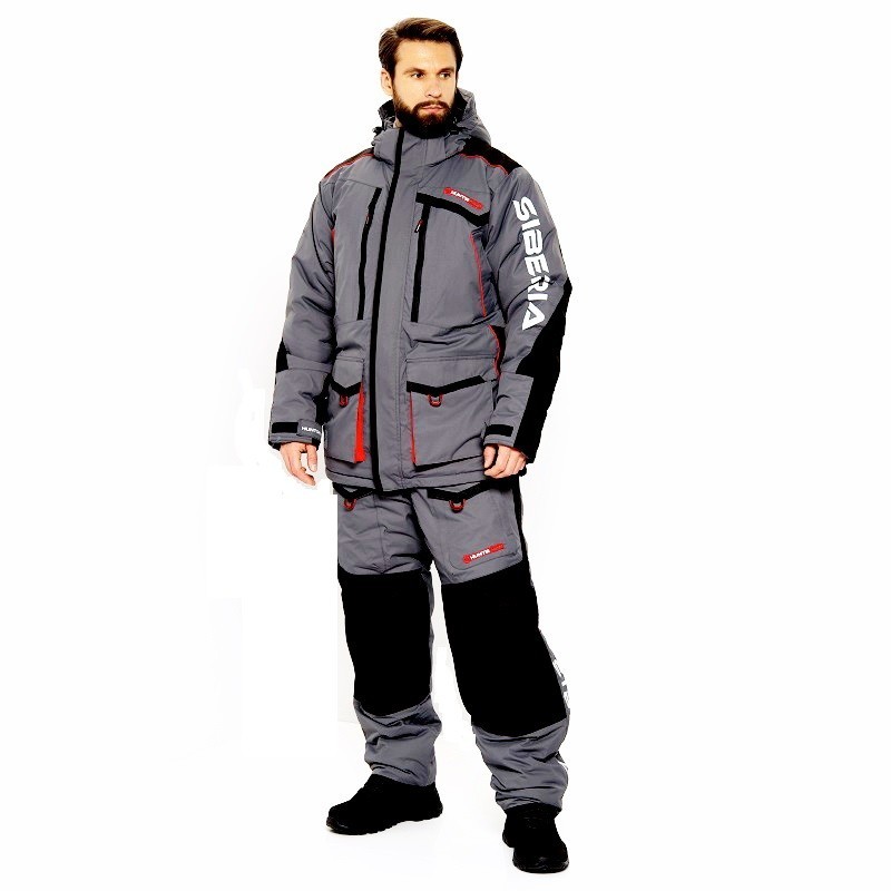 Костюм Huntsman Siberia, цв.серый/черный,тк.Breathable, р.56-58/182-188
