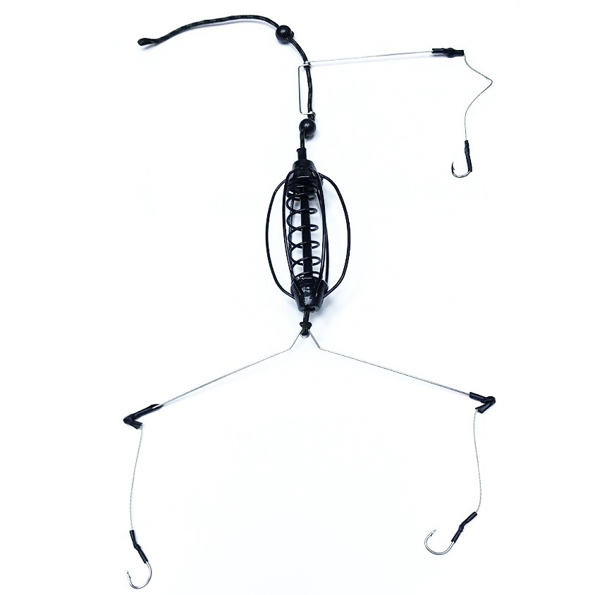 Монтаж OGF 3 крючка с кормушкой АРБУЗ на Лидкоре 45гр