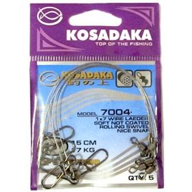 Поводок Kosadaka Classic 7004-22 1x7 30cm 17kg (5шт.)