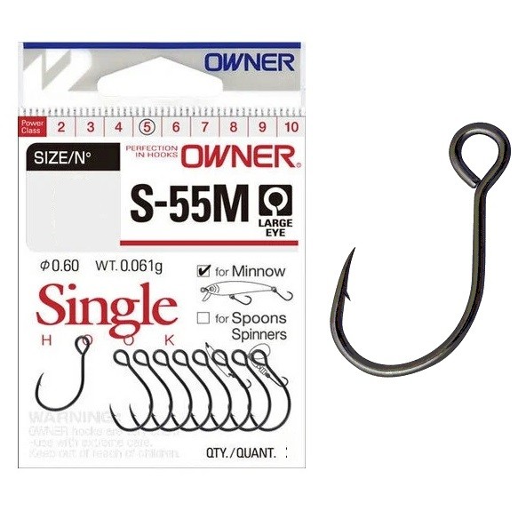 Одинарный крючок OWNER 51770-10 S-55M,10шт