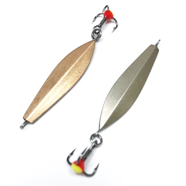 Зимняя блесна MF Ice "Листик V" 32мм мельхиор-медь