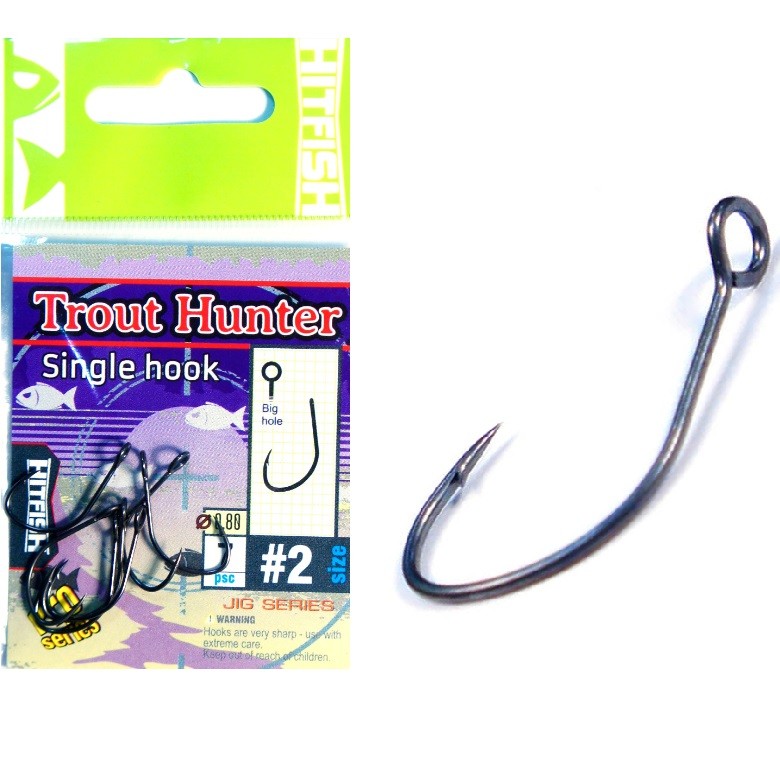 Одинарный крючок HITFISH Trout Hunter SINGLE HOOK (с большим ухом) #08 (7 шт/пач)