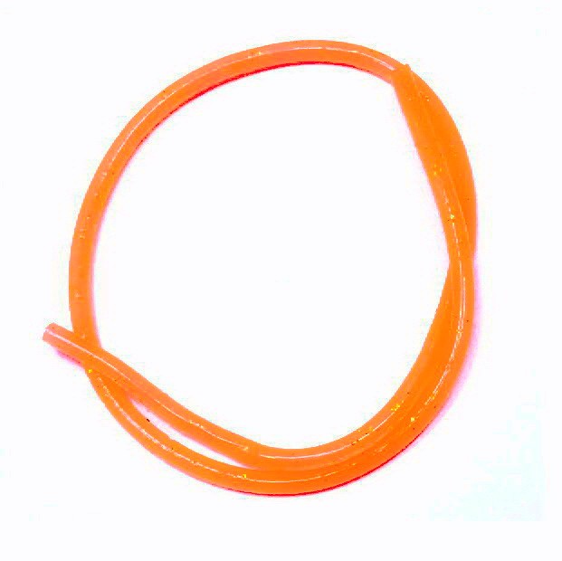 Черная речка Кембрик силикон. с блестками (2мм*0,5мм*200мм) оранжевый флюо 6940 33