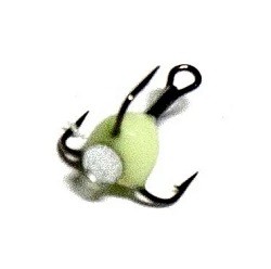 Тройник-чертик с камнем Пирс №14 светонакопит. (крючок Mustad)