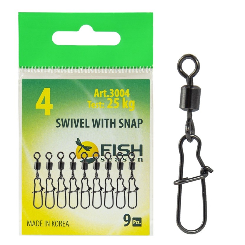 Вертлюжок с застежкой Nice 3004, № 6 (18 кг), (упак.10 шт)