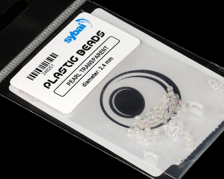 Sybai Головки пластиковые Plastic Beads, 2,4мм, Pearl Transparent (уп. 40шт)