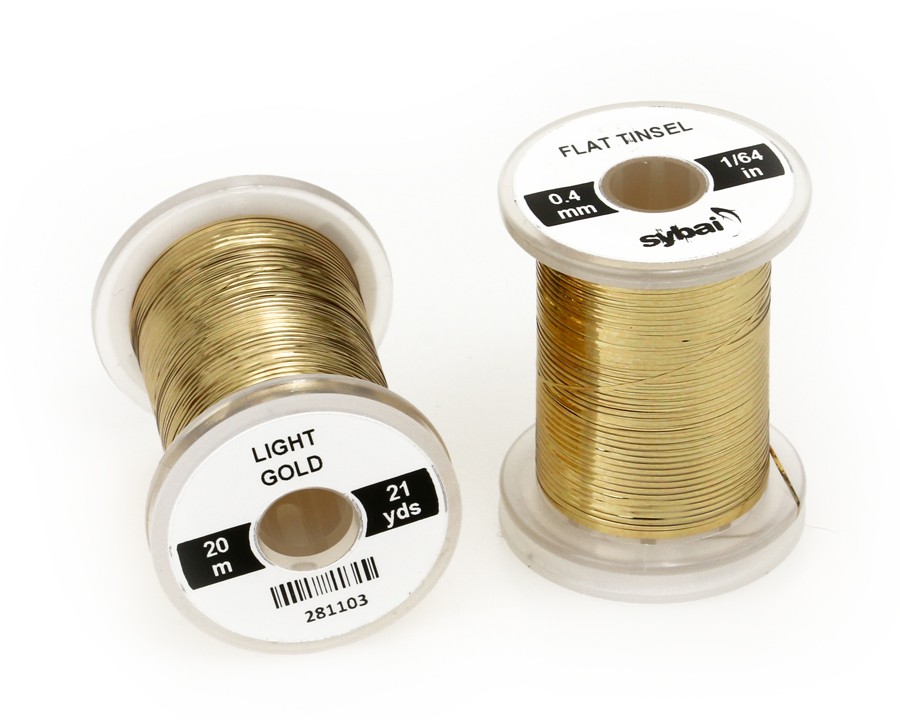 Sybai Плоский люрекс Flat Tinsel, 0.4 mm, Light Gold