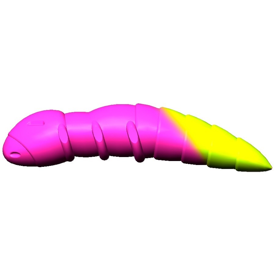 Силиконовая приманка Trix TroutMania DOLLY 0,9" цвет 213 Purple&Lemon (Cheese) упак.10 шт
