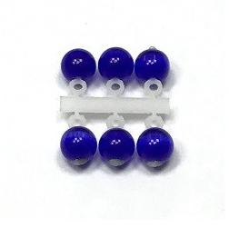 Микро-Бис Кошачий глаз 4мм  Синий тип подвески короткая  ( 6 штук)