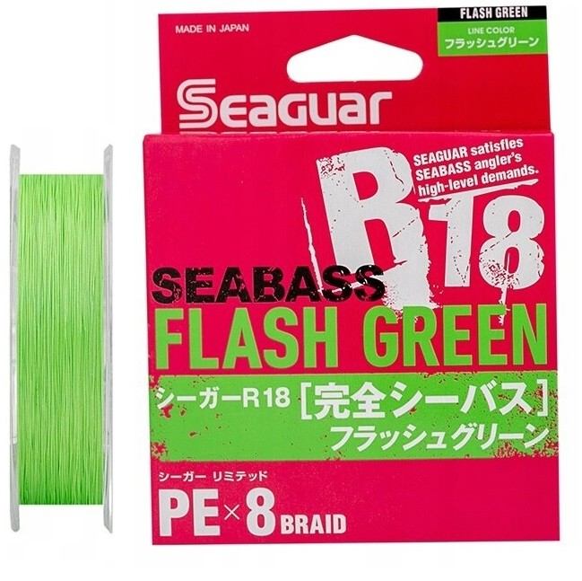 Плетеный шнур Seaguar R18 Sea Bass 150 м #1.2, 0,185 мм (9,9 кг)