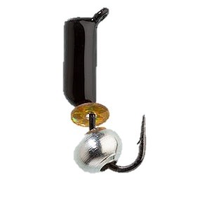 Мормышка TrueWeight "ГвоздеШарик" черный 3 мм, шарик Серебро, паетка