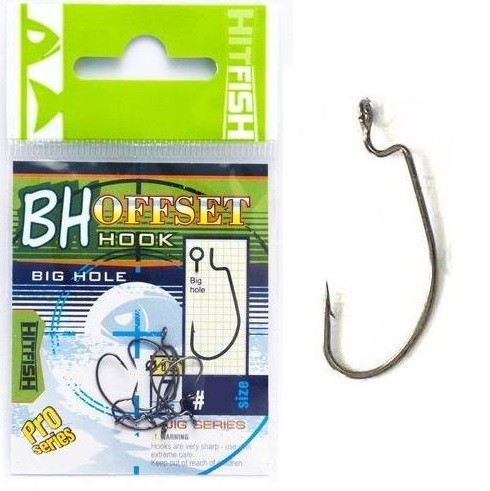Крючок офсетный HITFISH BIG HOLE OFFSET #3/0 (4 шт\пач)
