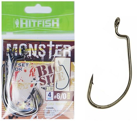 Крючок офсетный HITFISH MONSTER #11/0 (2 шт\пач)