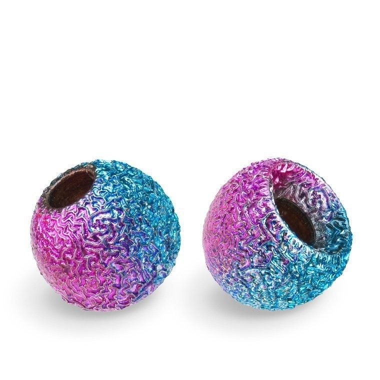 HARELINE Фактурные латунные головки 1/8 GRITTY BRASS BEAD #306 3.3 mm RAINBOW