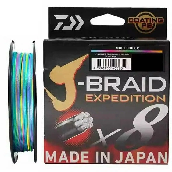 Леска плетеная DAIWA J-BRAID Expedition X8 300м 0,28, 26,4кг мультиколор
