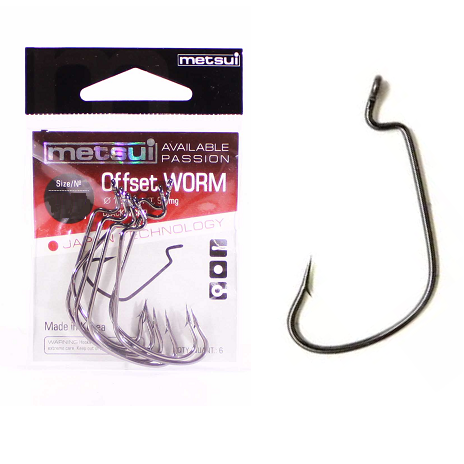Крючки Metsui OFFSET WORM цвет bln, 1/0 (6 шт)
