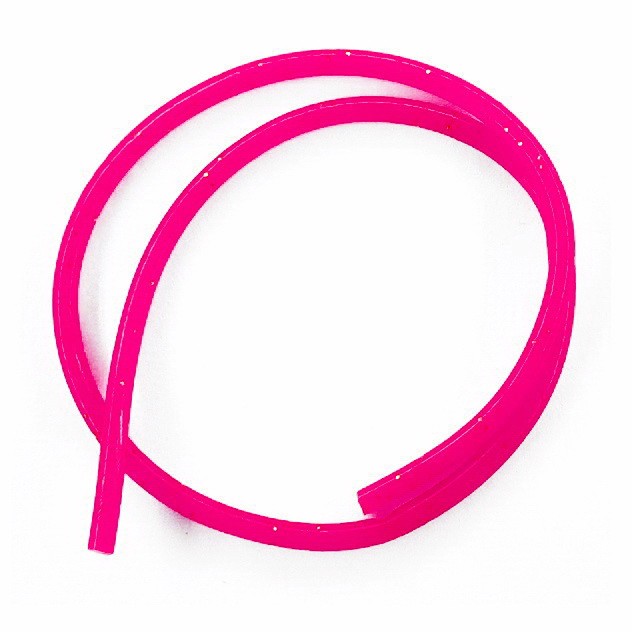 Черная речка Кембрик силикон. с блестками (2мм*0,5мм*200мм) розовый флюо 6940 82