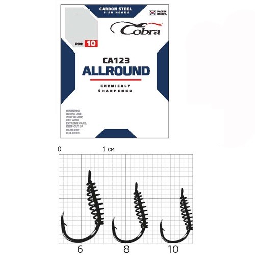 Крючки Cobra ALLROUND PASTEHOLDER сер. CA123 разм.010 10шт.