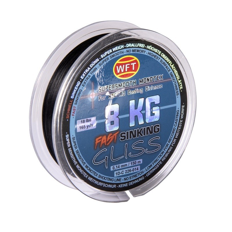 Леска плет. WFT GLISS SINKING Black 150м, 0.14мм