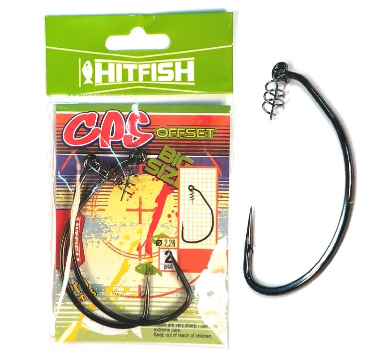 Крючок офсетный с креплением HITFISH CPS Offset #12/0 (2 шт\пач)