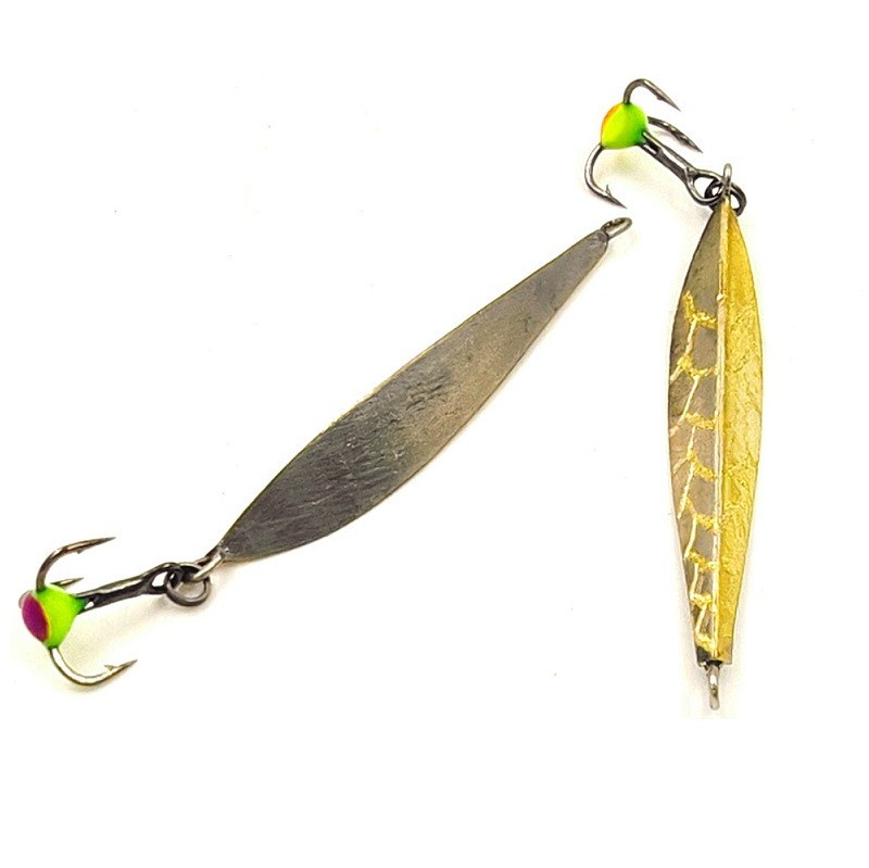 Зимняя блесна MF Ice Маралистик 90 Т 40мм, подвес серебро-латунь