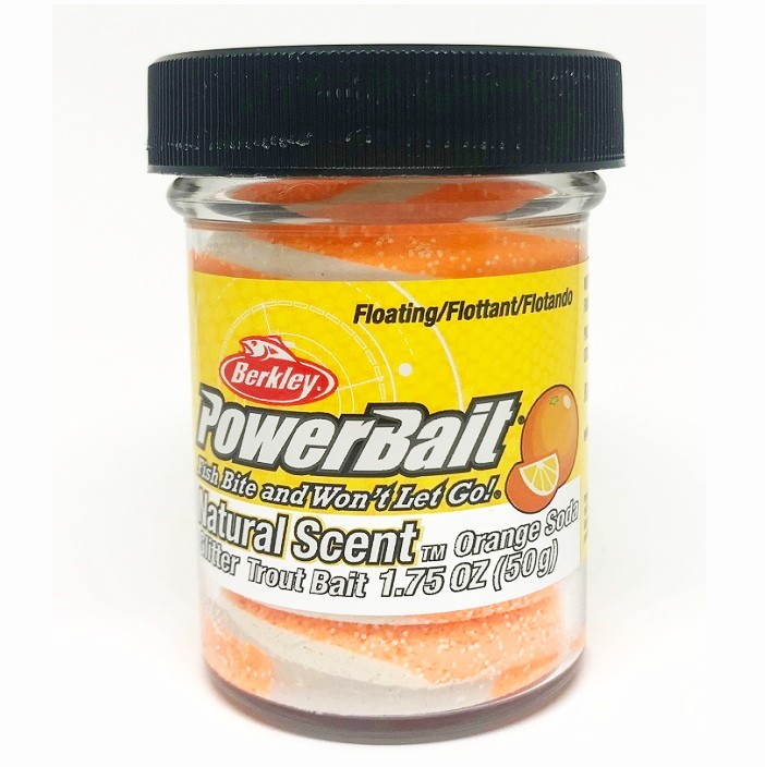 Berkley Паста форелевая плав. POWERBAIT NATURAL SCENT GLITTER Fruits Апельсин 50 гр. Orange Soda