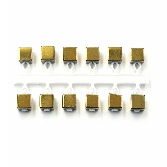 Микро-Бис Куб 2,8 мм Золото тип подвески короткая (12 штук)