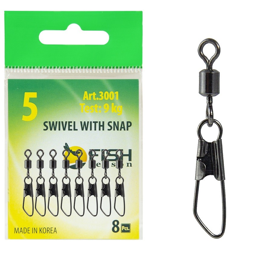 Вертлюжок с застежкой Safety 3001, № 2 (13 кг), (упак. 6 шт)