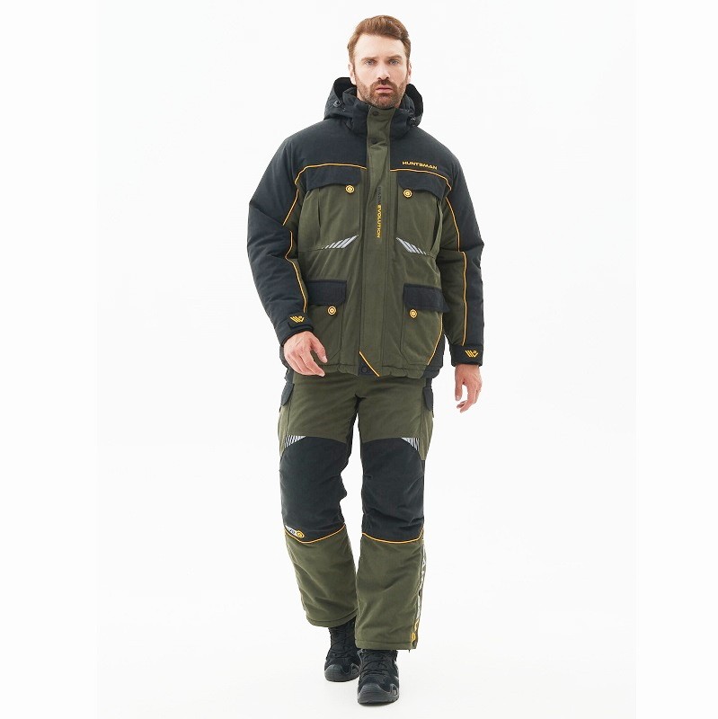 Костюм Huntsman Канада V-2,  цв. хаки/черный, тк.Исландия, р.48-50/182-188