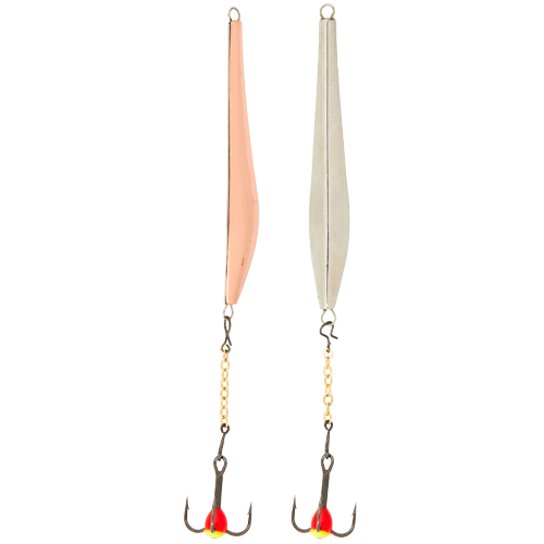 Блесна вертикал. зим. Lucky John DOUBLE BLADE с цеп. и тр. 55мм CS блистер