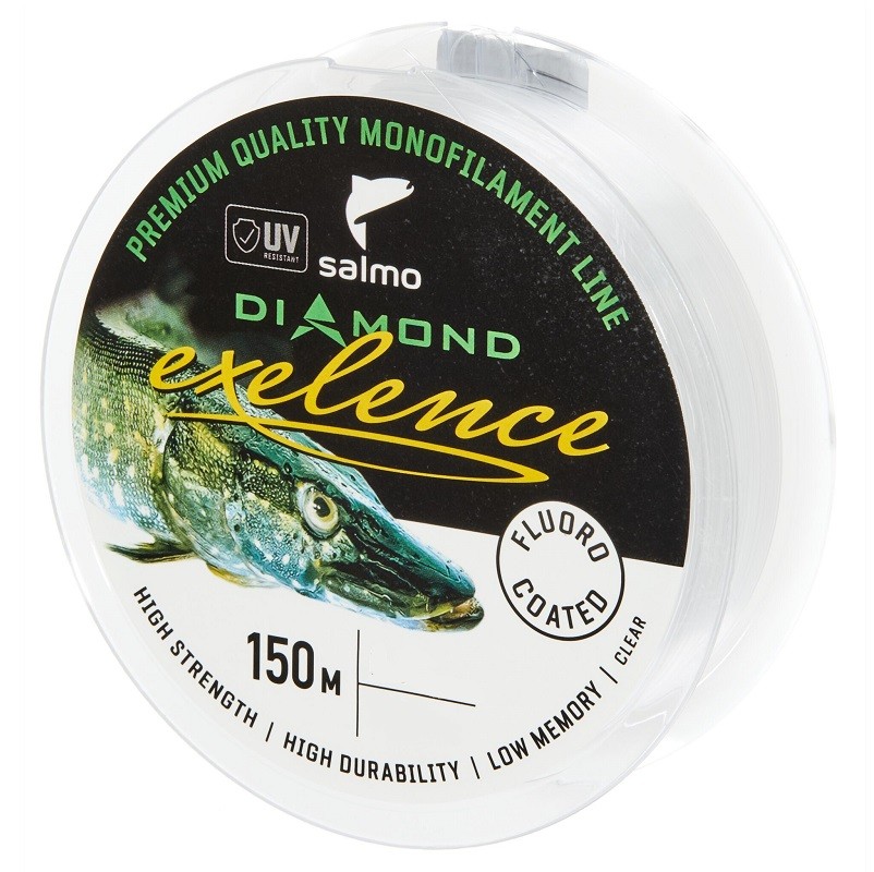 Леска Salmo Diamond EXELENCE FLUORO COATED Clear 150м 0,45мм, 16,7 кг