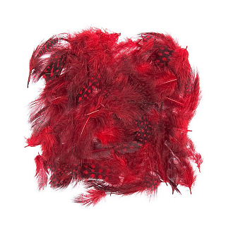VENIARD Перья цесарки Guinea fowl Plumage dyed 2 gram mixed Red