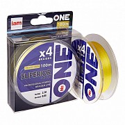 Плетеный шнур №ONE SUPERIOR X4 #0.5 100 м, yellow (2,1 кг)