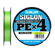 Плетеный шнур Sunline SIGLON PEx4 150m  #0.2  3lb, 1.6кг, light green