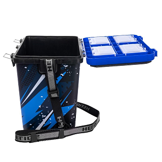 Зимний рыболовный ящик ICE FISHING односекционный, 19л Helios (синий)