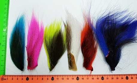 HARELINE Мех с хвоста оленя в наборе из 6-ти флюоресцентных цветов Bucktail Combo FLUORO