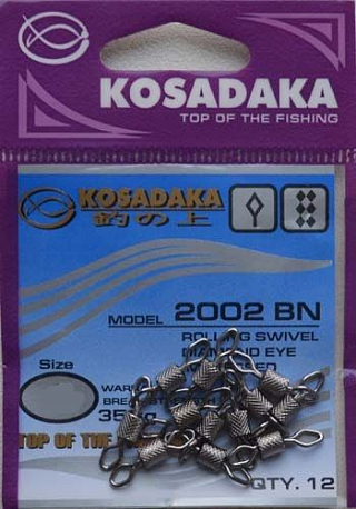 Вертлюг роликовый рифленый № 3, 35кг (6шт.) Kosadaka 2002BN-3