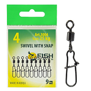 Вертлюжок с застежкой Nice 3004, №12 (9 кг), (упак. 10 шт)