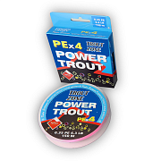 KOLA SALMON Плетеный шнур TROUT ZONE Edition POWER TROUT X4 150M FLUO PINK 0.45PE / 8.5 LB